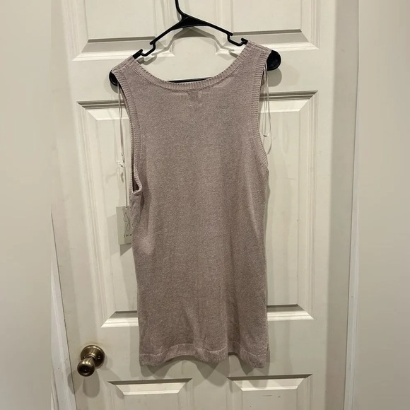 Joie Linen Rayon Blend Beige Tunic Vest Sleeveless Top size Large NWT - Picture 5 of 6